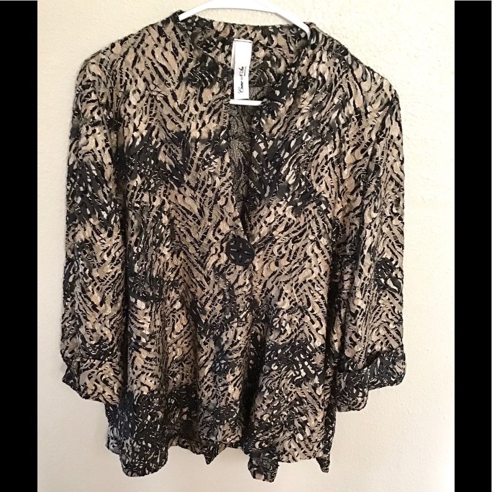 Dressy Metallic One Button Cardigan